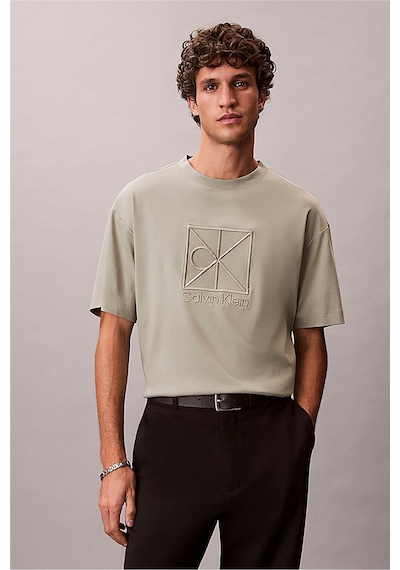 Calvin Klein Ss Rlxd Premıum Interlock Emblem-16342 Bej Calvin Klein Ss Rlxd Premıum Interlock Emblem-16342 Bej
