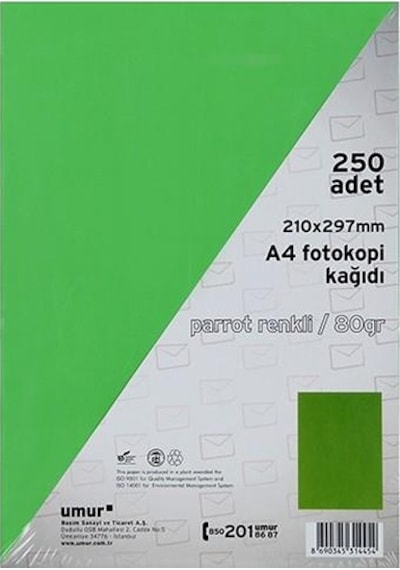 Umur Fotokopi Kağıdı A4 80Gr Renkli Parrot