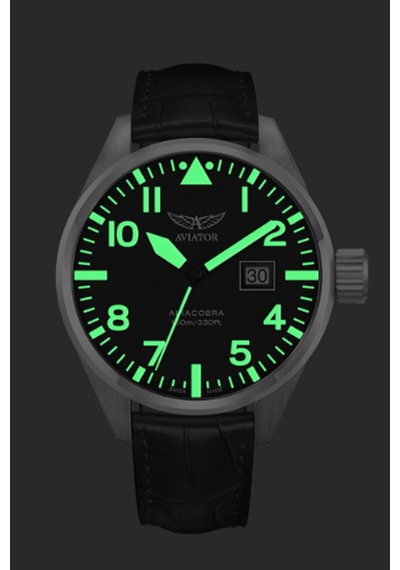 Airacobra V.1.22.0.148.4 Takvimli Siyah Deri Kordon 42 Mm Erkek Kol Saati 10 Atm Su Geçirmez Siyah - 860439461 Metalik Airacobra V.1.22.0.148.4 Takvimli Siyah Deri Kordon 42 Mm Erkek Kol Saati 10 Atm Su Geçirmez Siyah - 860439461 Metalik