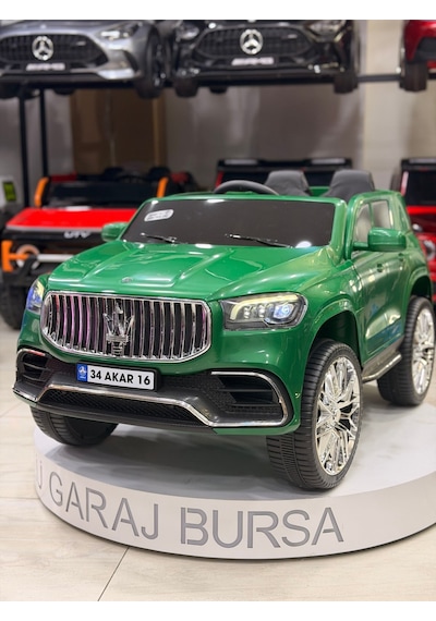 Maserati Akülü Araba 0-6 Yaş Özel Plaka Hediye Yeşil