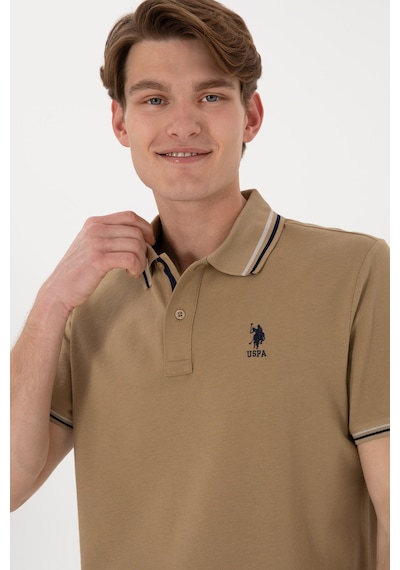 U.S. Polo Assn. Erkek Regular Fit Polo Yaka Haki Basic Tişört 50306011-VR027