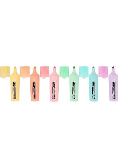 Kraf 335 Pastel Fosforlu Kalem Seti 6 Renk Çok Renkli