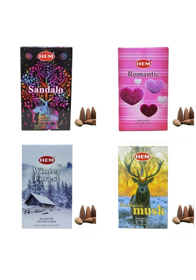 4 Paket Karışık Toplam 40 Adet Geri Akış Konik Tütsü