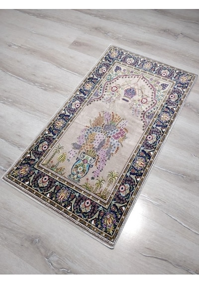 Bambu Halı Seccade Sec12 Bej Namazlık 70X110 Cm