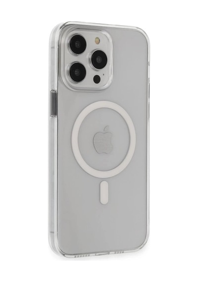 Apple Uyumlu iPhone 15 Pro Max Uyumlu Kılıf Tron Şeffaf Magsafe Kapak - Şeffaf