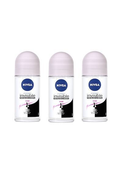 Nivea Black&White Invisible Clear Kadın Roll-On Deodorant 50 ML x 3