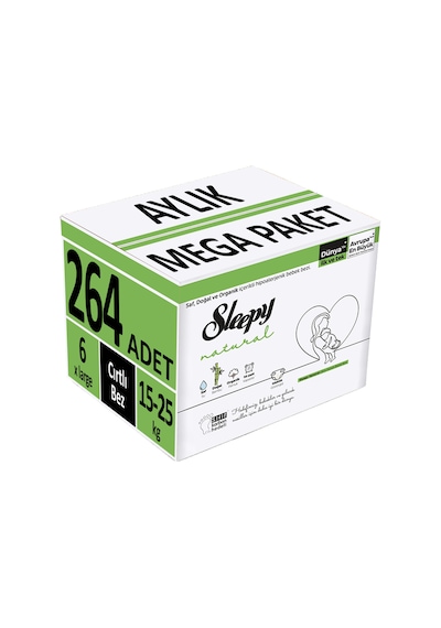 Sleepy Natural Bebek Bezi 6 Numara XL Aylık 264 Adet