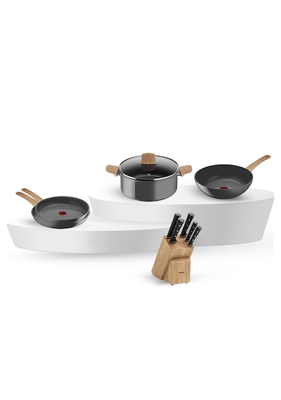 Tefal Ceramic Renew Tava Tencere Ve Ice Force Bıçak Seti Siyah
