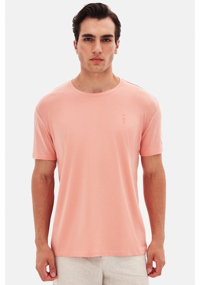 Twn Slim Fit Kil Düz Kabartma Baskılı T-shirt 4ec148551753m Kil