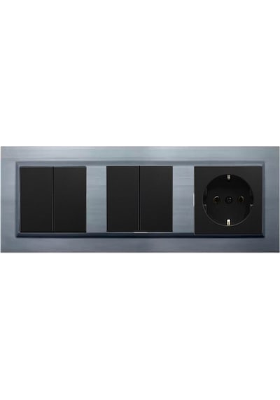 Ovivo Quantum Gümüş 3'lü Set Komütatör, Komütatör Ve Topraklı Priz Set