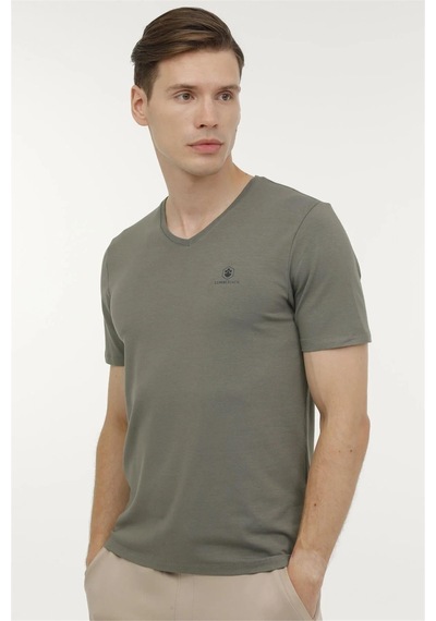 Lumberjack A10149740008010 4m M-ct106 Bsc V Nk T-sh 4fx Haki Erkek T-shirt Haki