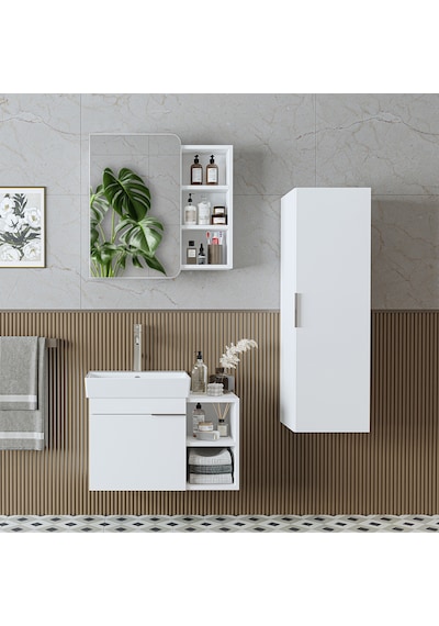 Likya Kapaklı Ve Açık Raflı Mdflam Lavabolu 72 Cm Banyo Alt Dolabı + Üst Dolabı + Banyo Boy Dolabı Beyaz Beyaz Likya Kapaklı Ve Açık Raflı Mdflam Lavabolu 72 Cm Banyo Alt Dolabı + Üst Dolabı + Banyo Boy Dolabı Beyaz Beyaz
