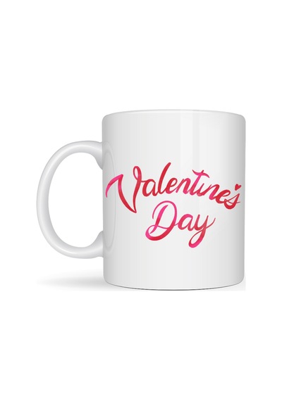 Northcity Valentine S Day Porselen Kupa Model 3 Aşk Temalı Özel Tasarım Kahve & Çay Kupası, Sevgililer Günü Hediyesi Pembe