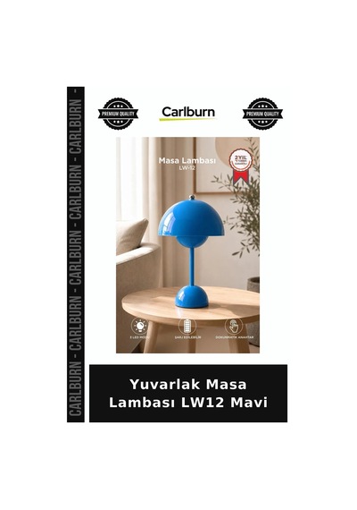 Delux Serisi Yuvarlak Masa Lambası Lw12 Mavi Işıklı Lamba Modern Aydınlatma Diğer