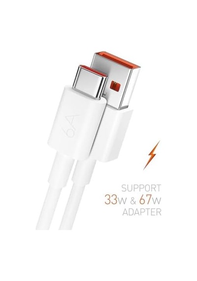 Type-c To Usb-a, Pd, 67 Watt, 6 Amper, 1 Metre, Şarj Data Kablosu, M6, Powerway,