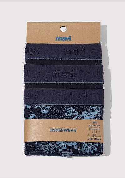 Mavi - 3lü Baskılı Lacivert Boxer 0912226-70500 Lacivert