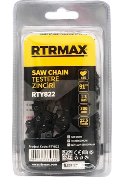 Rtrmax Rty822 Ağaç Kesim Motoru Zinciri 300 Mm 22.5 Diş