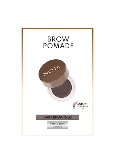 Note Cosmetique Brow Pomade Kalıcı Kaş Pomadı - 03 Dark Brown - Koyu Kahverengi