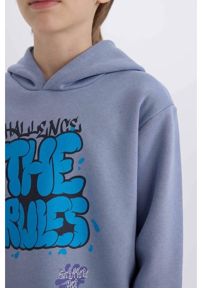DeFacto Erkek Çocuk Kapüşonlu Baskılı Sweatshirt D4354A8NSBE572
