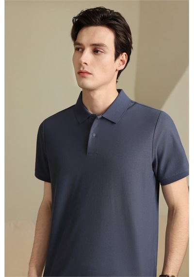 New Performance Premium Polo T-shirt 100% Pamuk Merserize Grimsi Mavi