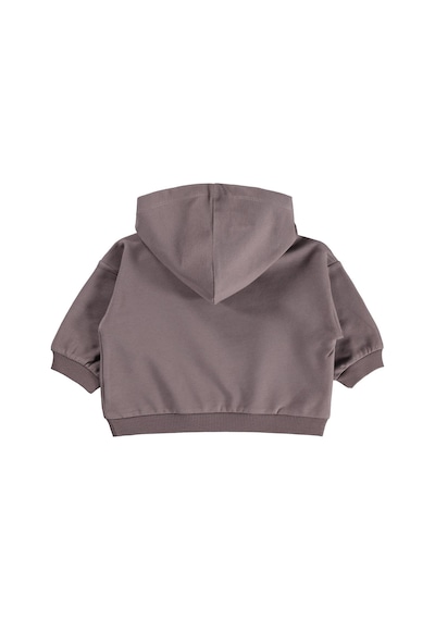 Civil Baby Çiçek Nakışlı Kapşonlu Basic 6-18 Ay Sweatshirt - Kahve