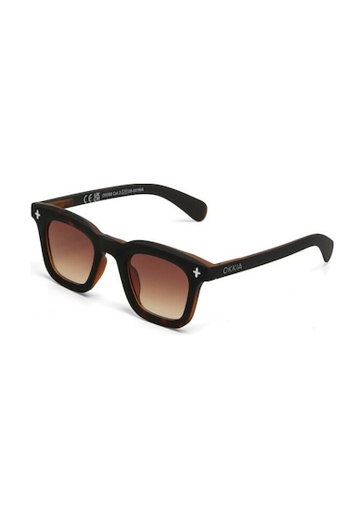 Okkia Firenze Unisex Güneş Gözlüğü Siyah Havana / Lens: Kahverengi Gradyan Kahverengi