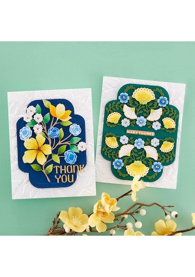 Spellbinders Dört Yapraklı Çiçekli 3d Kabartma Klasörü, Şeffaf Çok Renkli
