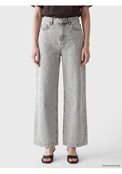 Lcw Comfort Gri Wideleg Kadın Jean Pantolon