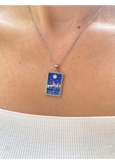 Lastella Tarot Plaka Kolye Yıldız Kartı Çok REnkli