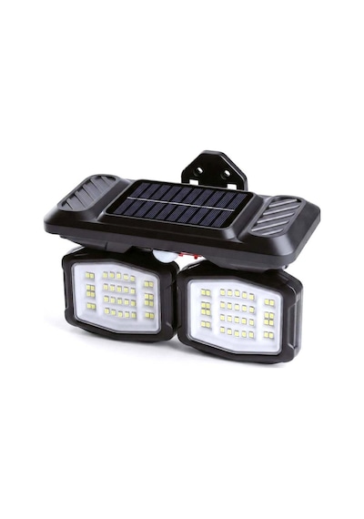 Panther Pt-2993 Sensörlü Solar Led Duvar Lambası - Beyaz Işık Ayarlanabilir Başlıklı Şarjlı Bahçe Aydınlatması