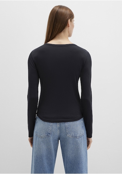 Mavi - Uzun Kollu Siyah Basic Tişört 1613619-900 Siyah