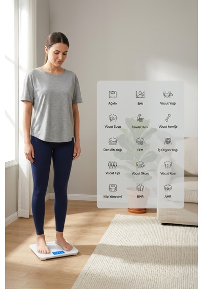 Glorifar Fitscale Bluetooth Beyaz Vücut Analiz Tartısı Diğer