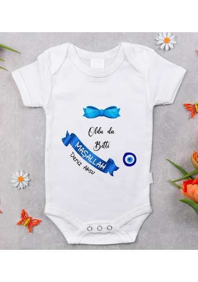 Bitmeyenkartus Bk Kids Isimli Sünnet Tasarımlı Bebek Body Zıbın - Model 1 Çok Renkli