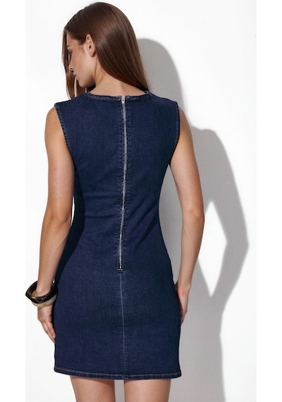 Hiccup Denim Kısa Elbise Koyu Mavi Denim