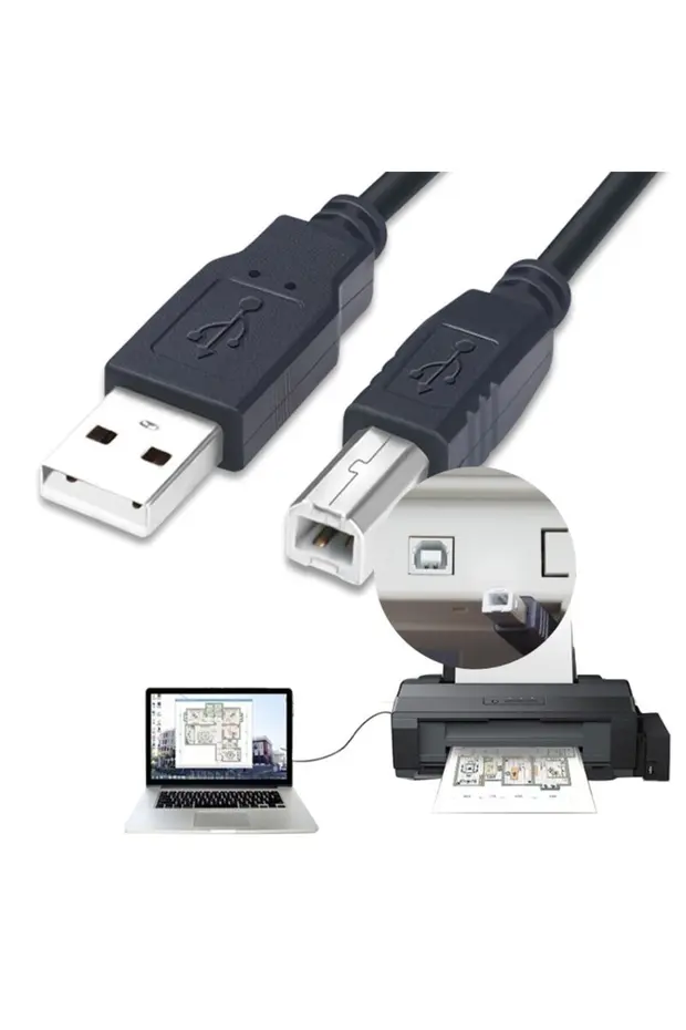 1.5 Metre Usb Yüksek Hızlı 2.0 A-b Erkek Kablosu 1.5m Canon Brother Hp Epson Yazıcı Fax Kablosu Standart Kablo