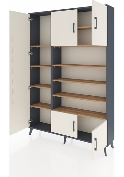Arges Dolap 10 Raflı 5 Kapaklı 132x30x195 Antrasit-aytaşı/çam Antrasit Arges Dolap 10 Raflı 5 Kapaklı 132x30x195 Antrasit-aytaşı/çam Antrasit