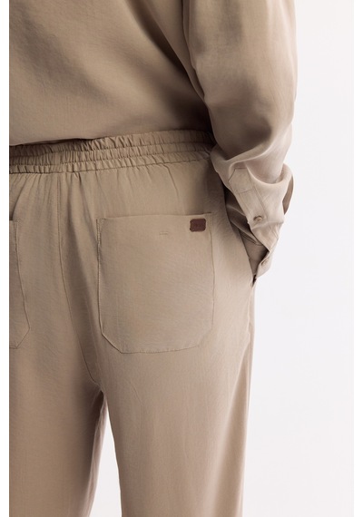 Avva Erkek Bej Beli Lastikli Bağcıklı Soft Touch Relaxed Fit Pantolon A51y3031