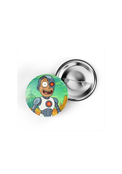 Cyborg - 44 Mm İğneli Çanta Rozeti - 5 Adet Diğer