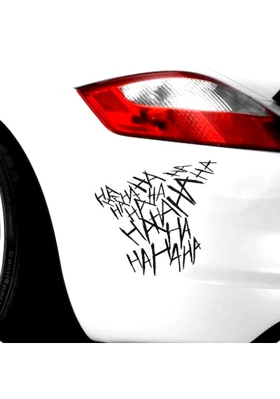 Ha Ha Ha Sticker - Joker Batman Gotham City Sticker - Araba Oto Motosiklet Karavan Sticker - 00042 15x14 Cm