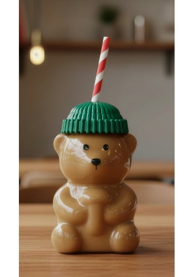 Cornella Bear Cam Barista Soğuk Ayıcıklı İçecek Bardağı 550 ML
