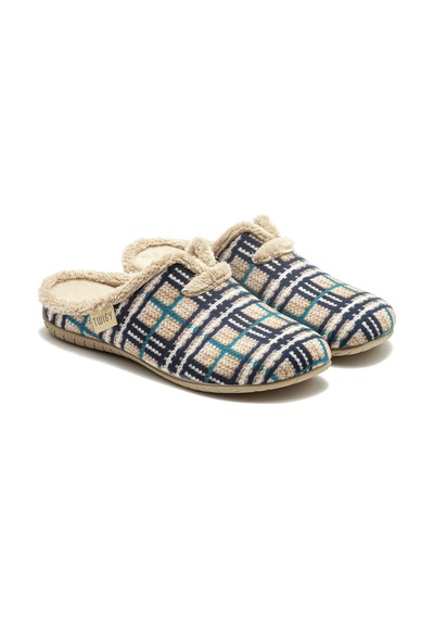 Twigy Maral Kadın Ev Terliği Ekose-lacivert 37/41 9043440