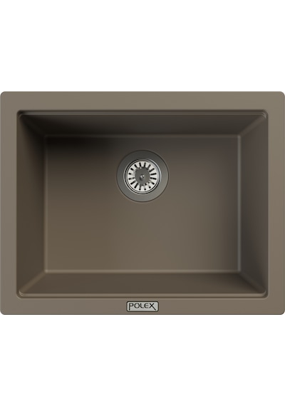Polex Cristalüx Granit Evye P-09 Toprak Tezgah Altı Ve Tezgah Üstü Kare Mutfak Evyesi 55.5x43.5 CM