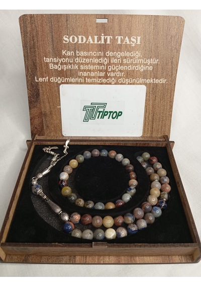 Tiptop/ Sodalit Taşı Tesbih Bileklik Seti Kutulu Çok Renkli