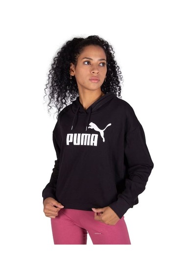 Puma Ess Cropped Logo Hoodie - Siyah Pembe Sweatshirt - 586870 01 Siyah