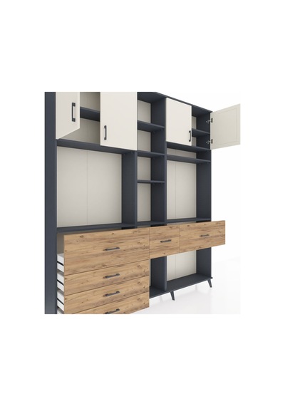 Arges Dolap 11 Raflı 6 Çekmeceli 4 Kapaklı 220x30x243 Antrasit-aytaşı/çam Aytası/atlas Çam Arges Dolap 11 Raflı 6 Çekmeceli 4 Kapaklı 220x30x243 Antrasit-aytaşı/çam Aytası/atlas Çam