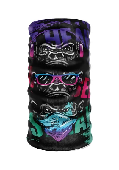 Bebo Store Extreme Spor Motor Ve Bisiklet Kullananlara Özel Desenli Buff Boyunluk Bandana Balaklava - 3 Maymun