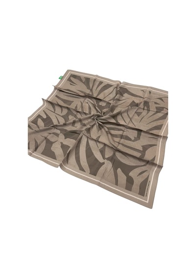 Benetton Desenli Siena Eşarp - 1039 - Bej