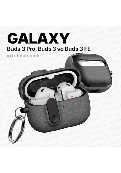 Buds 3 Pro Buds 3 Ve Buds 3 Fe İle Uyumlu Mandallı Kapak Kilit Sistemli Kumlanmış Mat Dokulu Darbelere Dayanıklı Hi