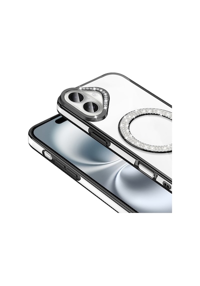 Nihcase Apple Uyumlu iPhone 16 Plus Kılıf Karetta Diamod Taş Desenli Magsafeli Kapak