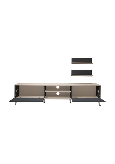 Decoraktiv Eko 4 Mdf Dvd Silver Tv Ünitesi Tv Sehpası Beyaz - Antrasit